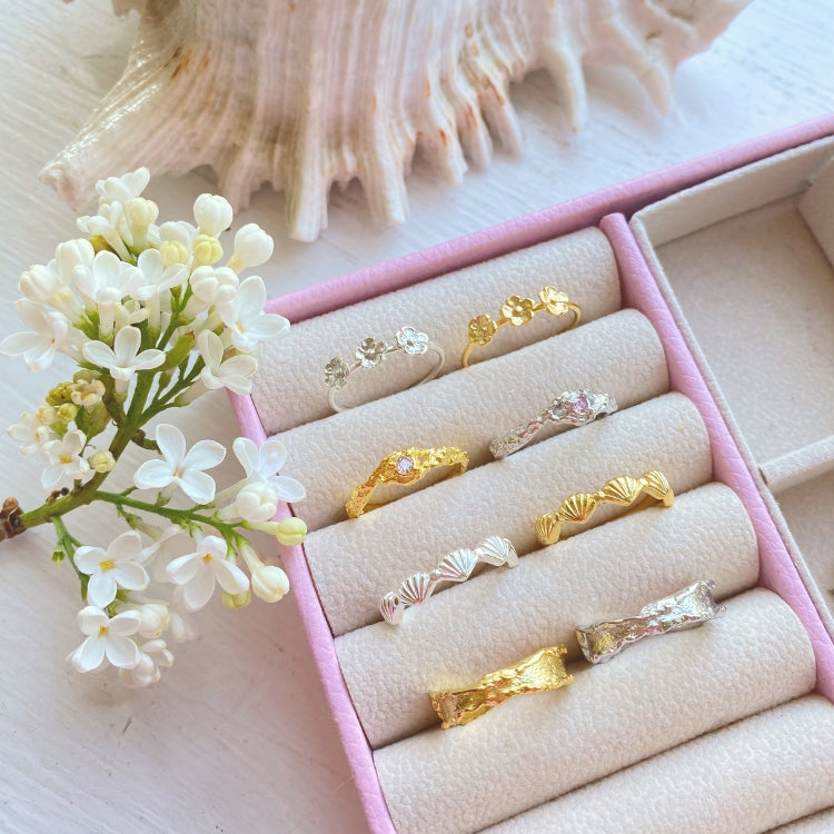 Blomster fingerring - Guld